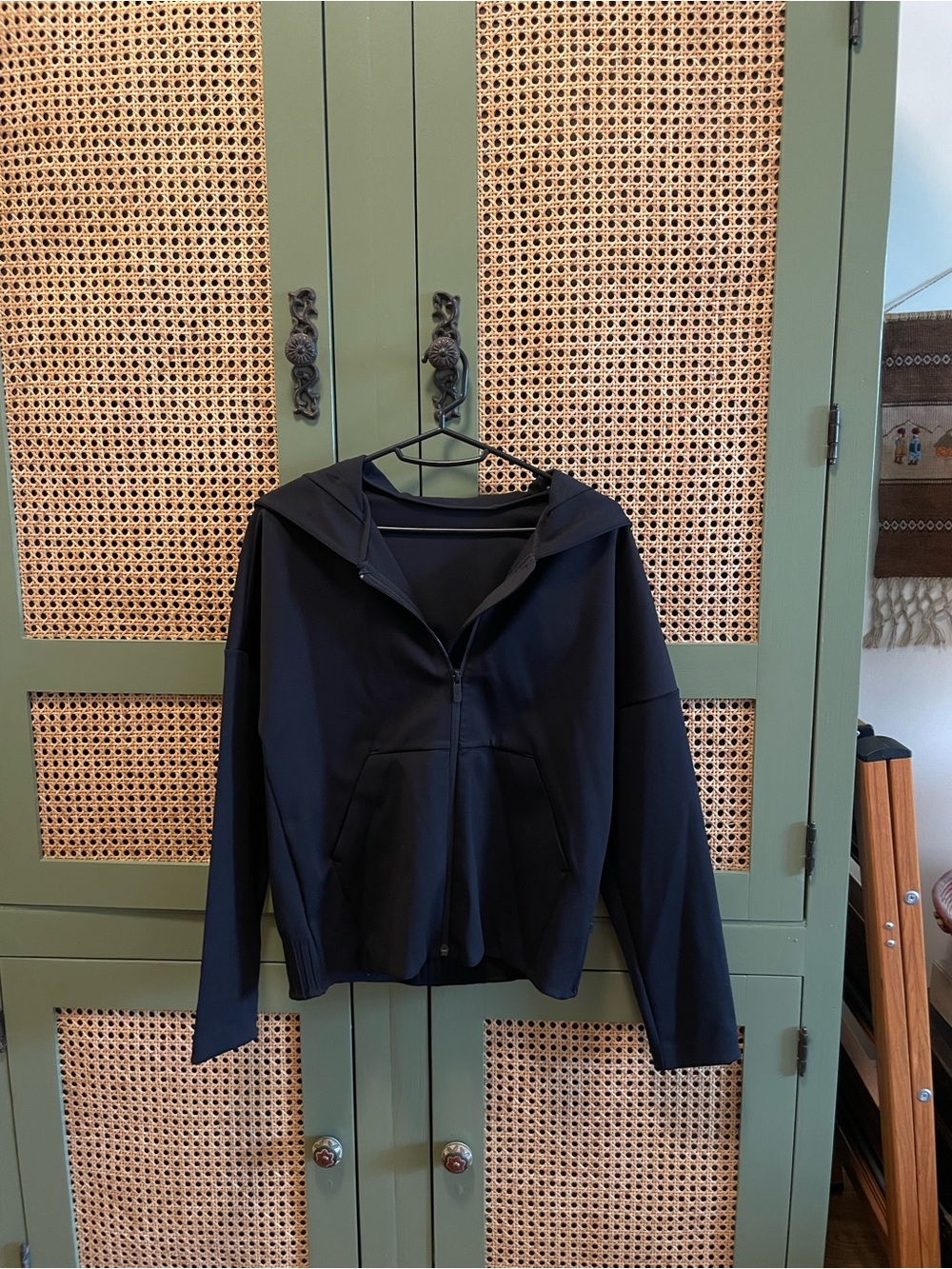 lululemon athletica Black Hooded Zip Bomber Jacket